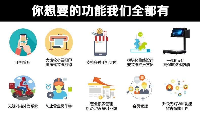 PC触控收银秤 称重打印收款一体机